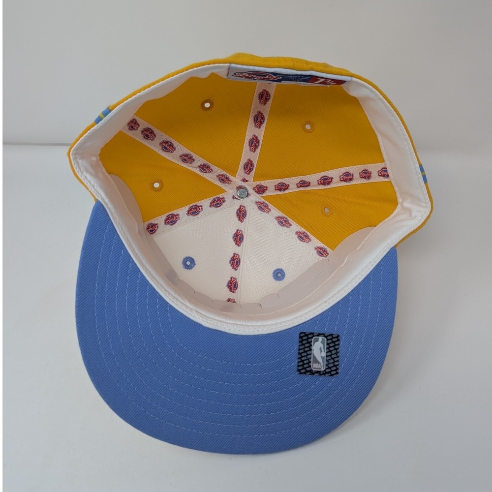 Reebok NWT MPLS Lakers D'Funkd Fitted Hat 7 3/8 Wool White Yellow Blue Flat Brim - Picture 11 of 13